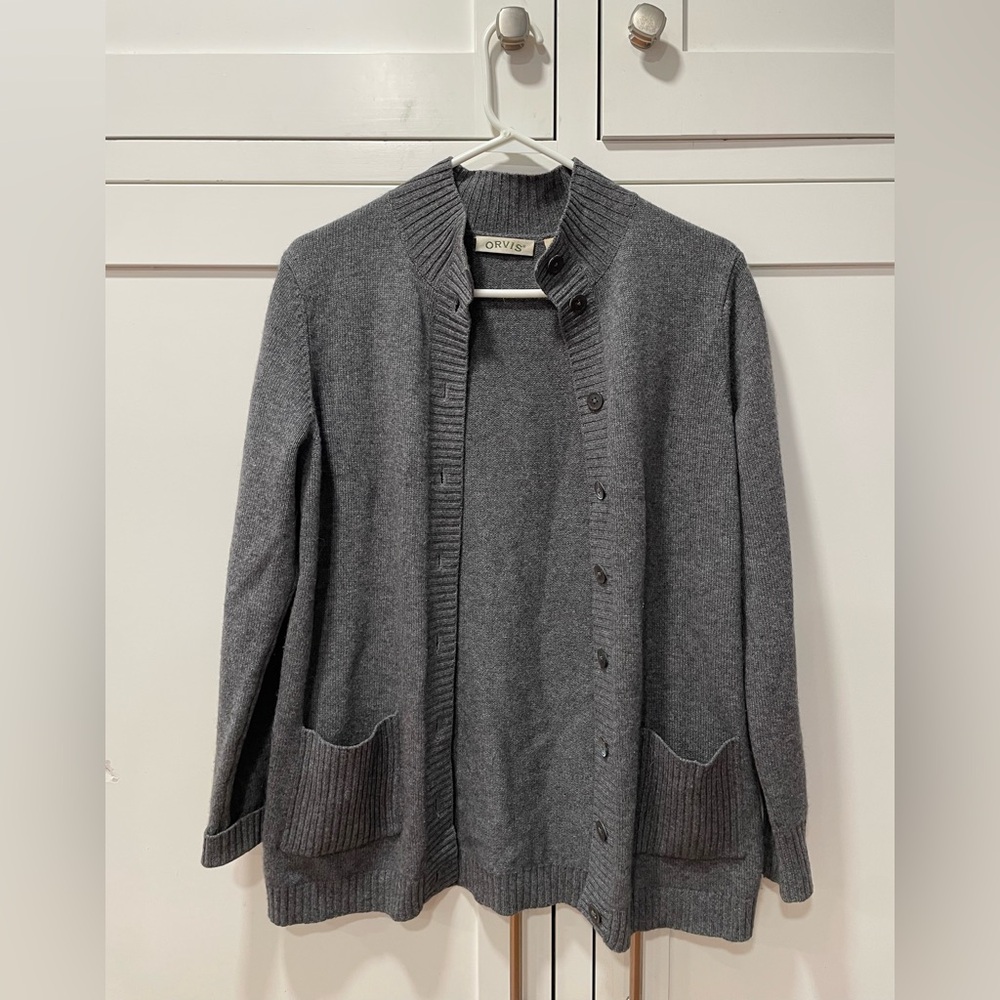 Orvis Charcoal Cashmere Knit Sweater